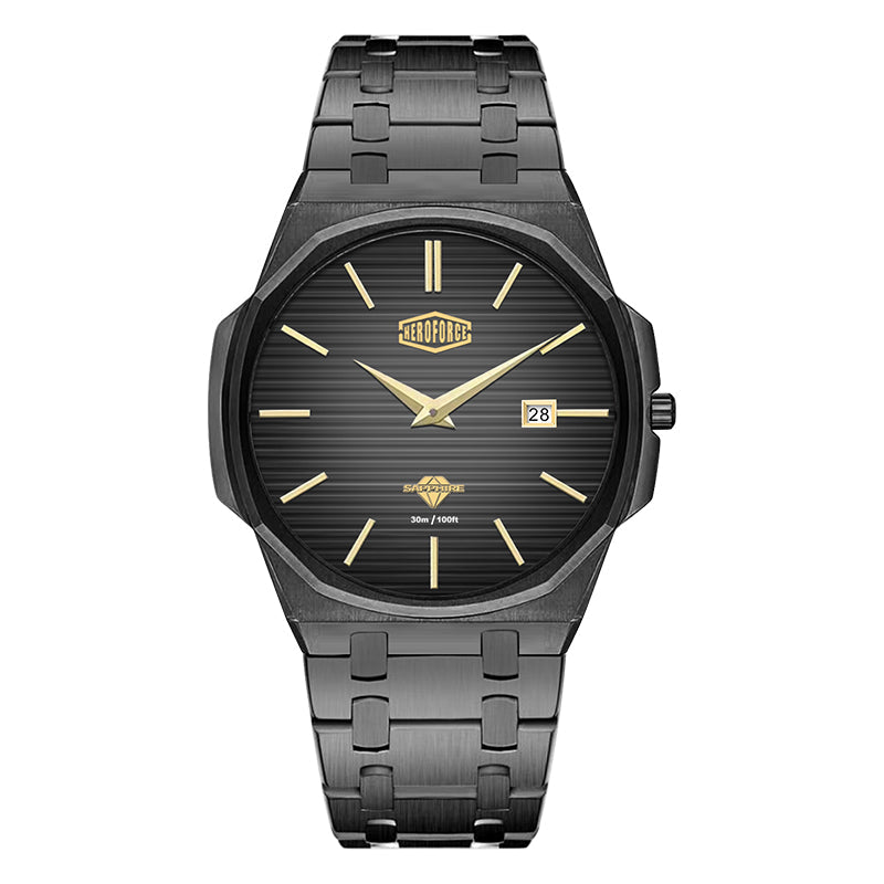 HeroForce 5040B – Men’s Octagonal Bezel Watch with Textured Dial Martino Valenti