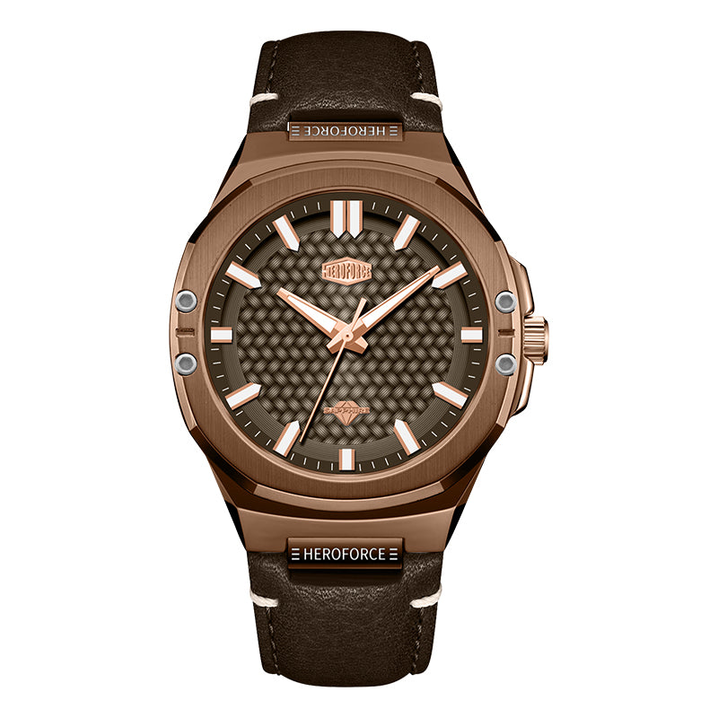 HeroForce 5033B - Luxury Men's Analog Wrist Watch – Leather Strap Martino Valenti