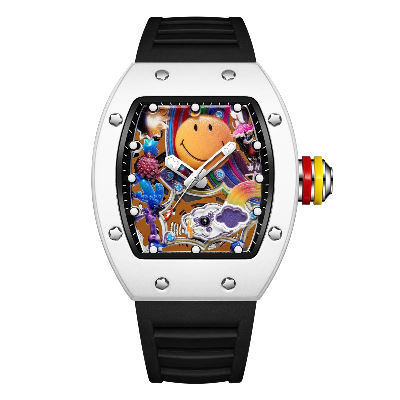 New Miller Smiley Bucket-Shaped Men's Fashion Watch Luminous Waterproof Hollow Quartz Watch Martino Valenti
