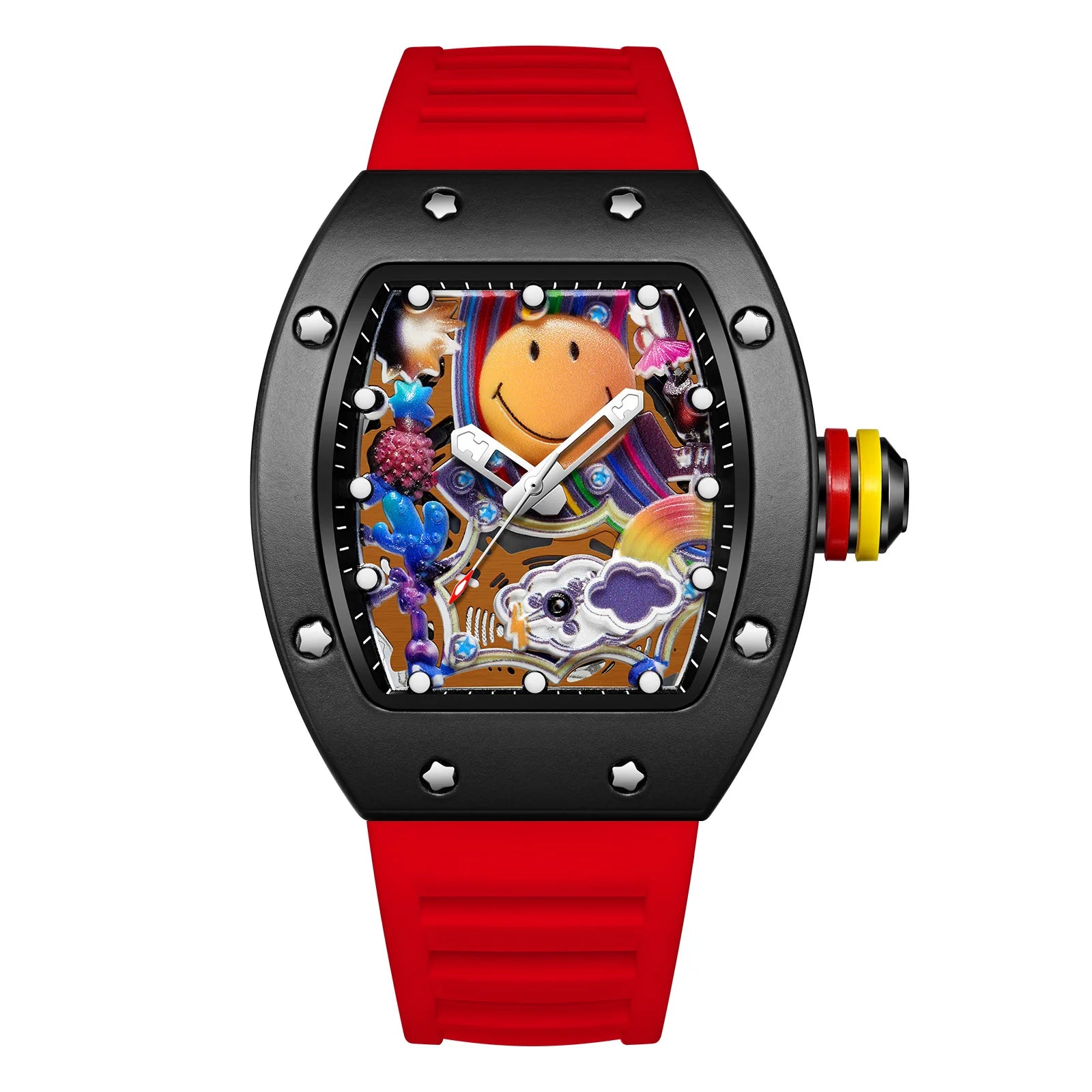 New Miller Smiley Bucket-Shaped Men's Fashion Watch Luminous Waterproof Hollow Quartz Watch Martino Valenti