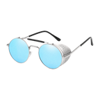 MV Vantage — Round Steampunk Sunglasses 7-Silver-Blue