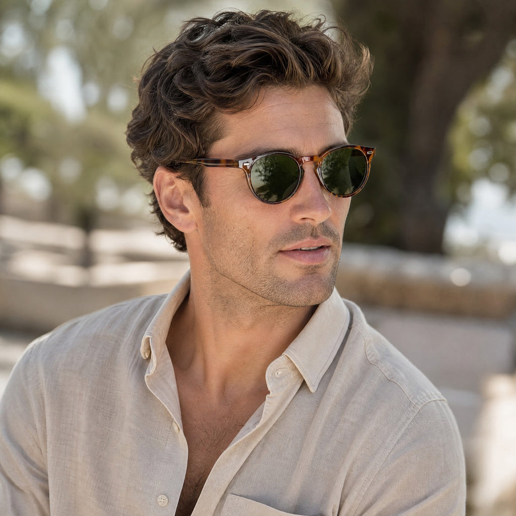 MV Ellison — Round Acetate Sunglasses wearing