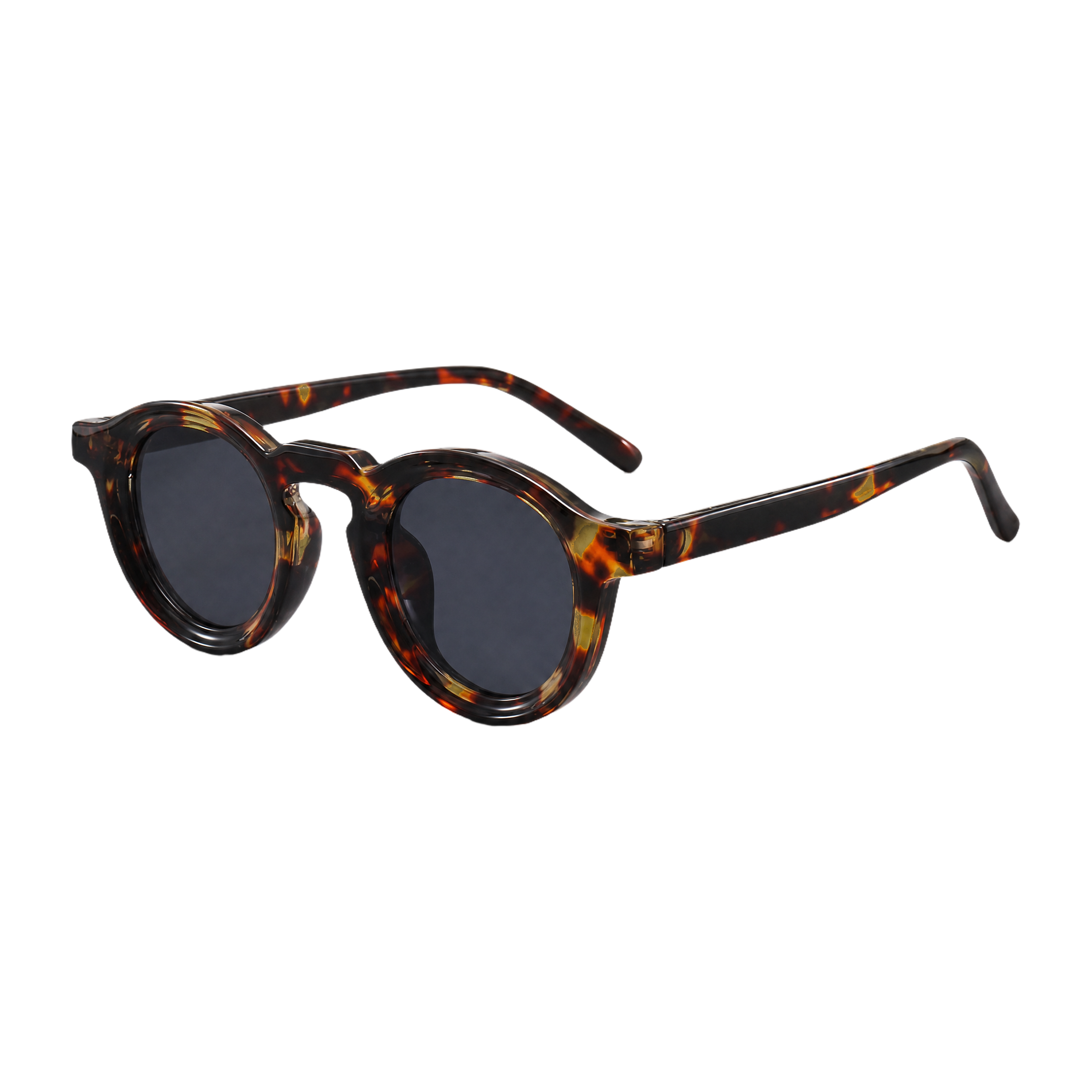 MV Hawthorne — Round Acetate Sunglasses Black Orange 2