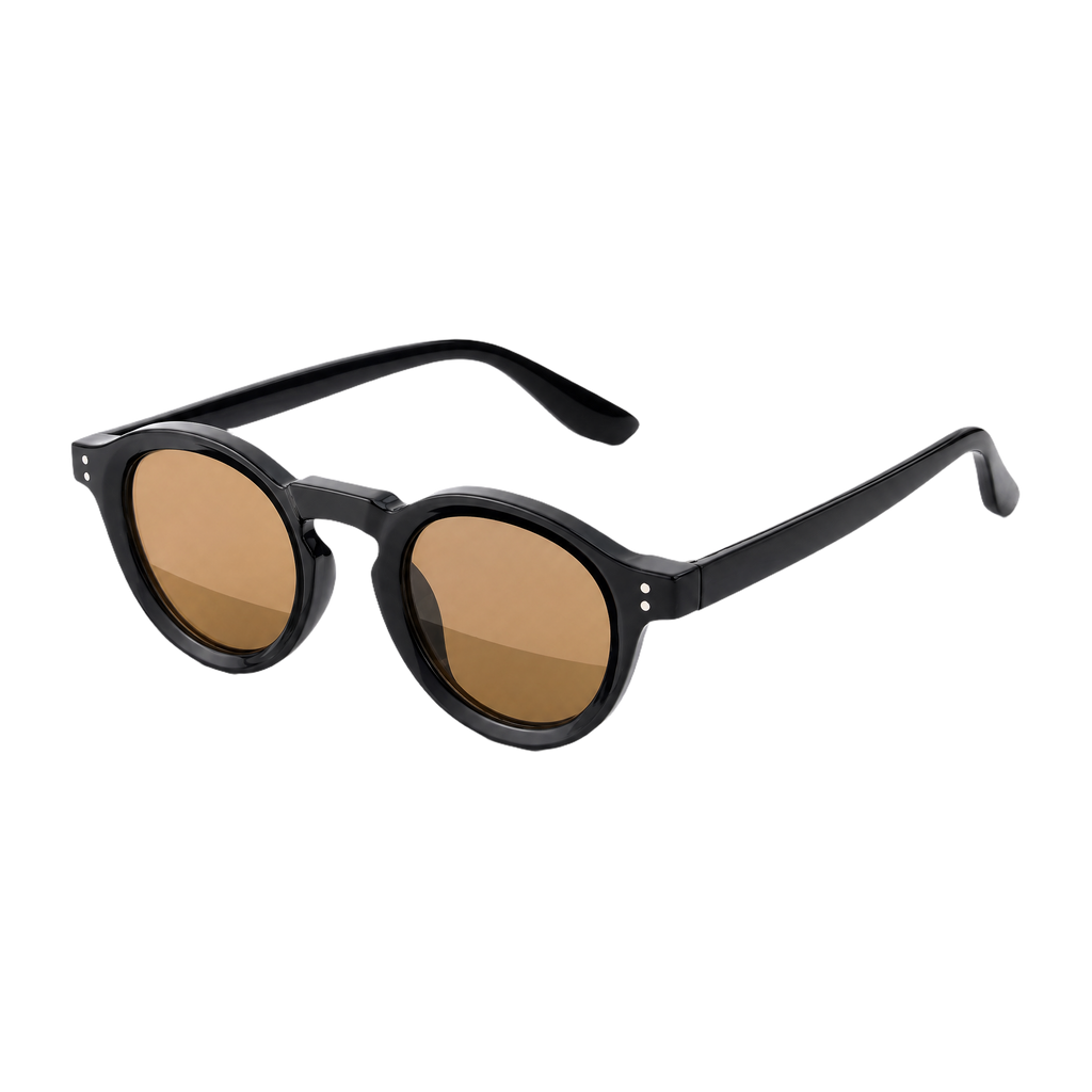 MV Cassius — Round Acetate Sunglasses Black Orange 2