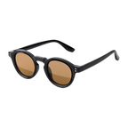 MV Cassius — Round Acetate Sunglasses Black Orange 2