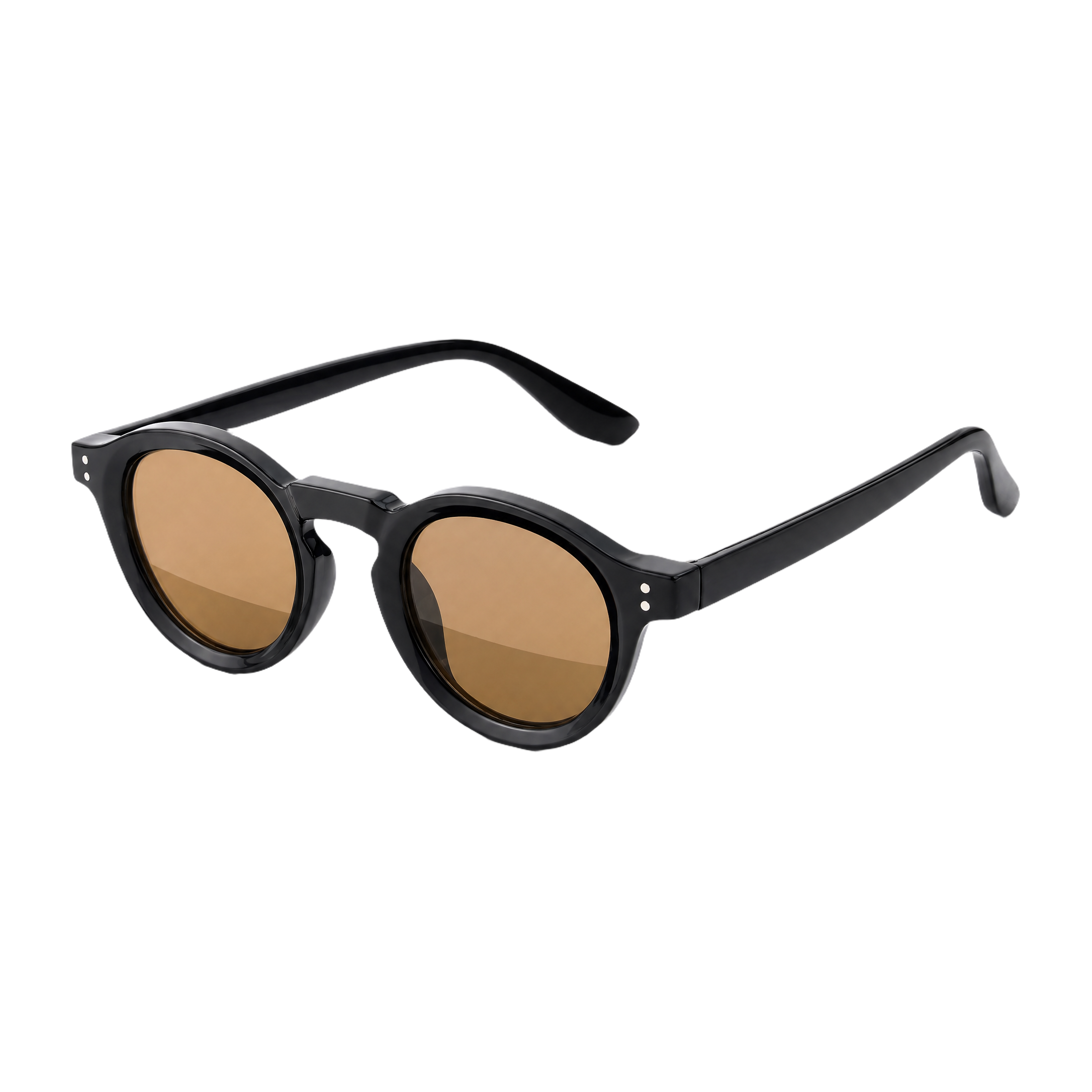MV Cassius — Round Acetate Sunglasses Black Orange 2