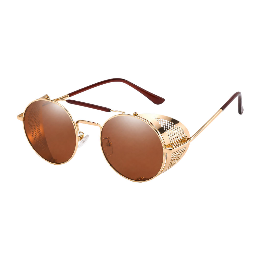 MV Vantage — Round Steampunk Sunglasses 4-Golden-Tea