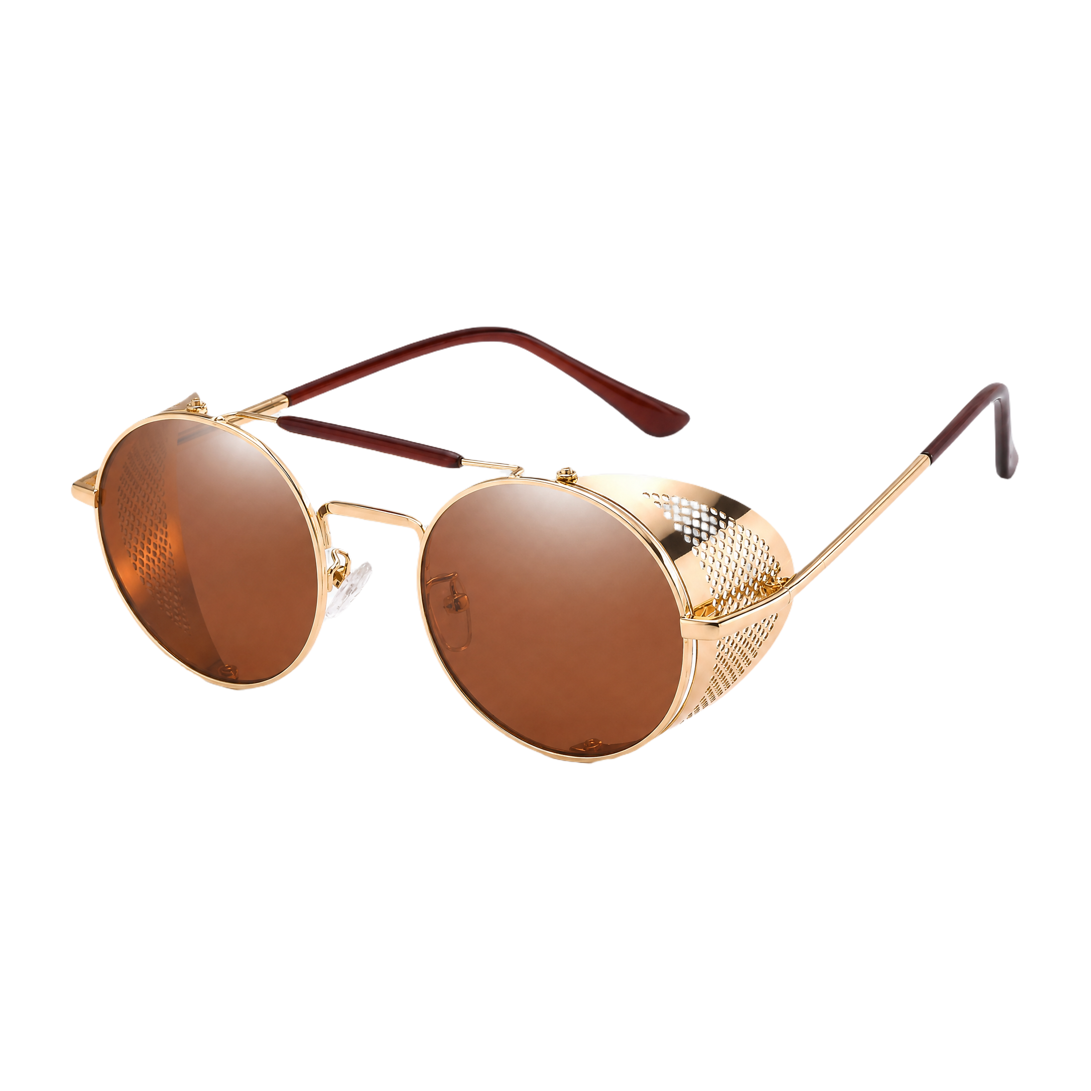 MV Vantage — Round Steampunk Sunglasses 4-Golden-Tea