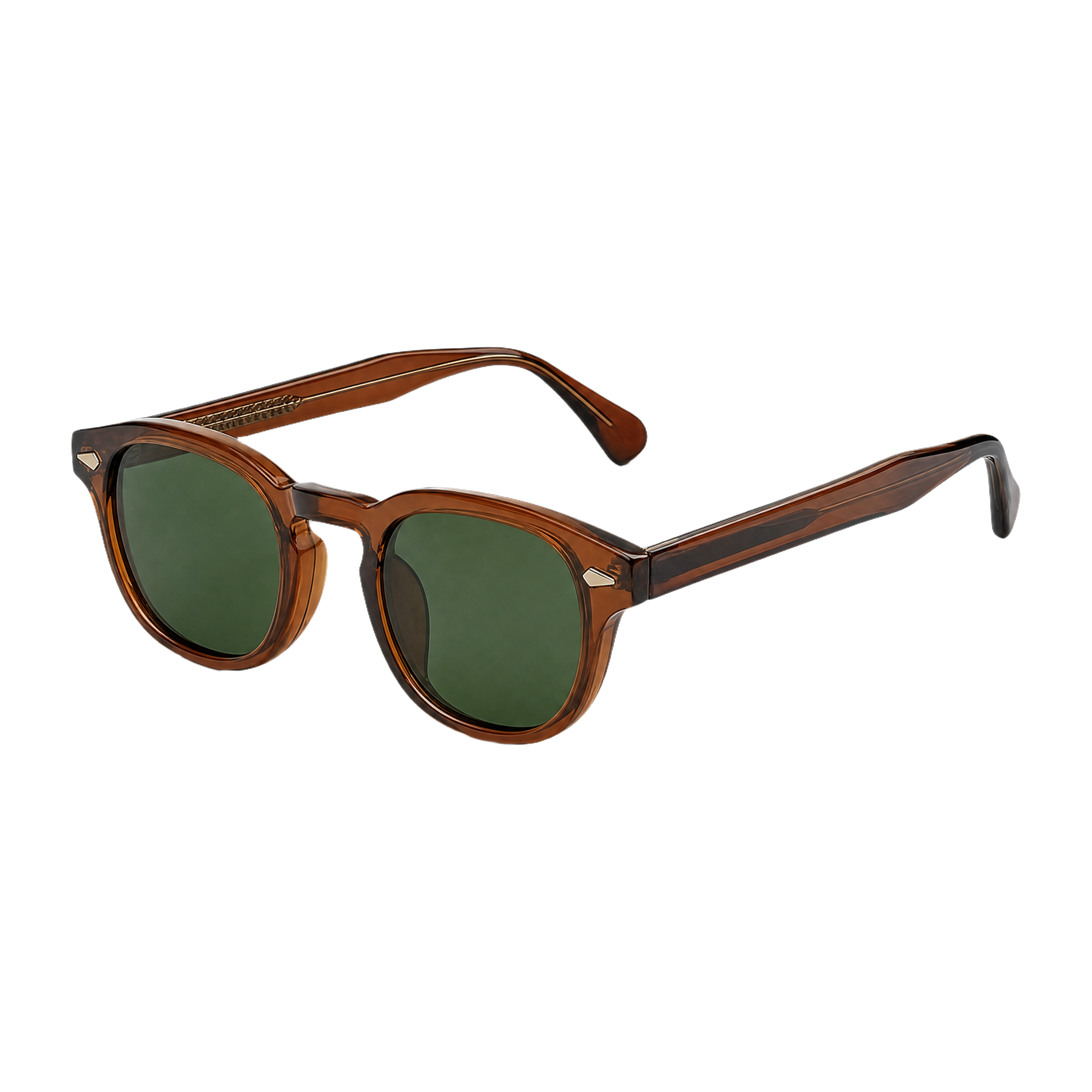 MV Ellery — Round Acetate Sunglasses Green Yellow