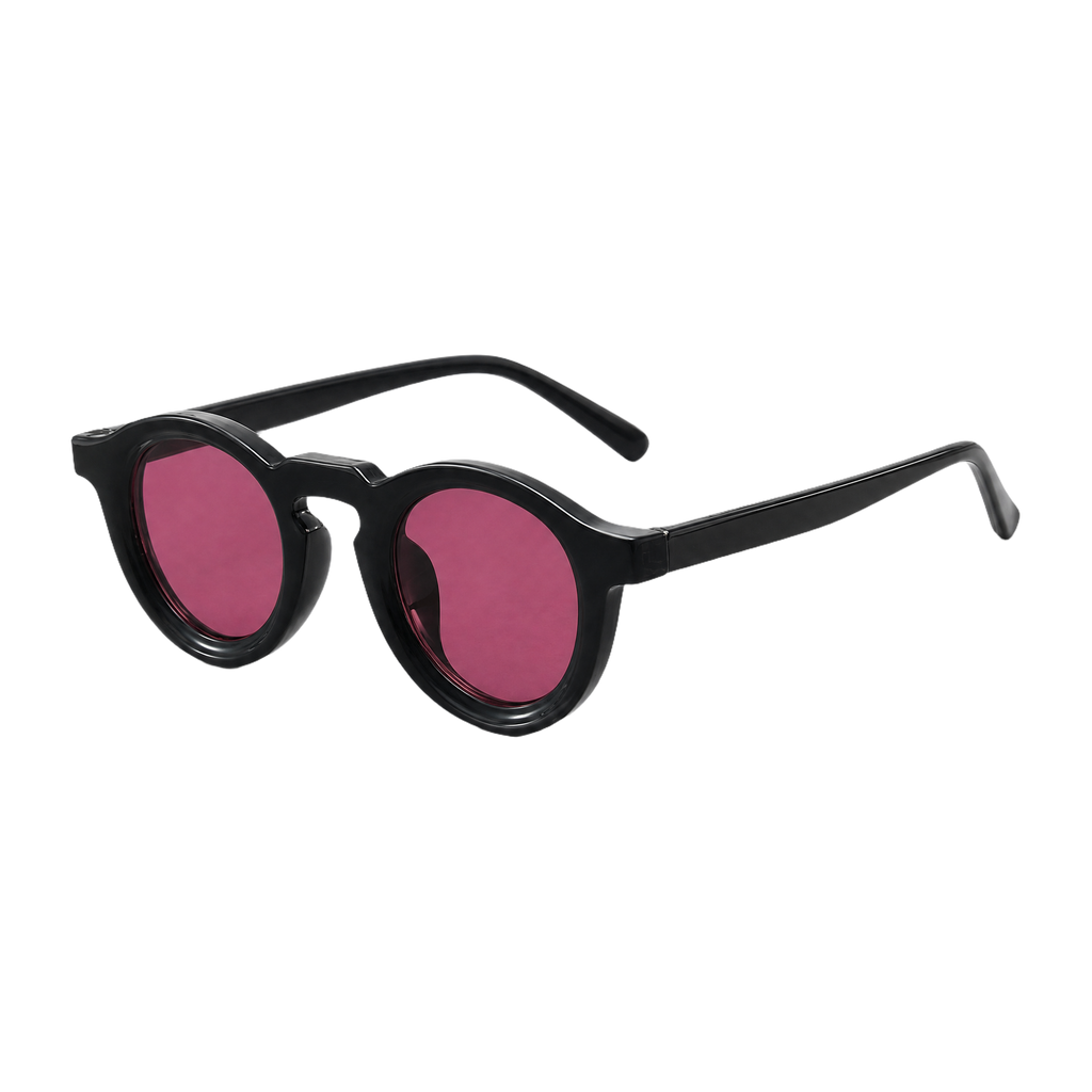 MV Hawthorne — Round Acetate Sunglasses Black Red