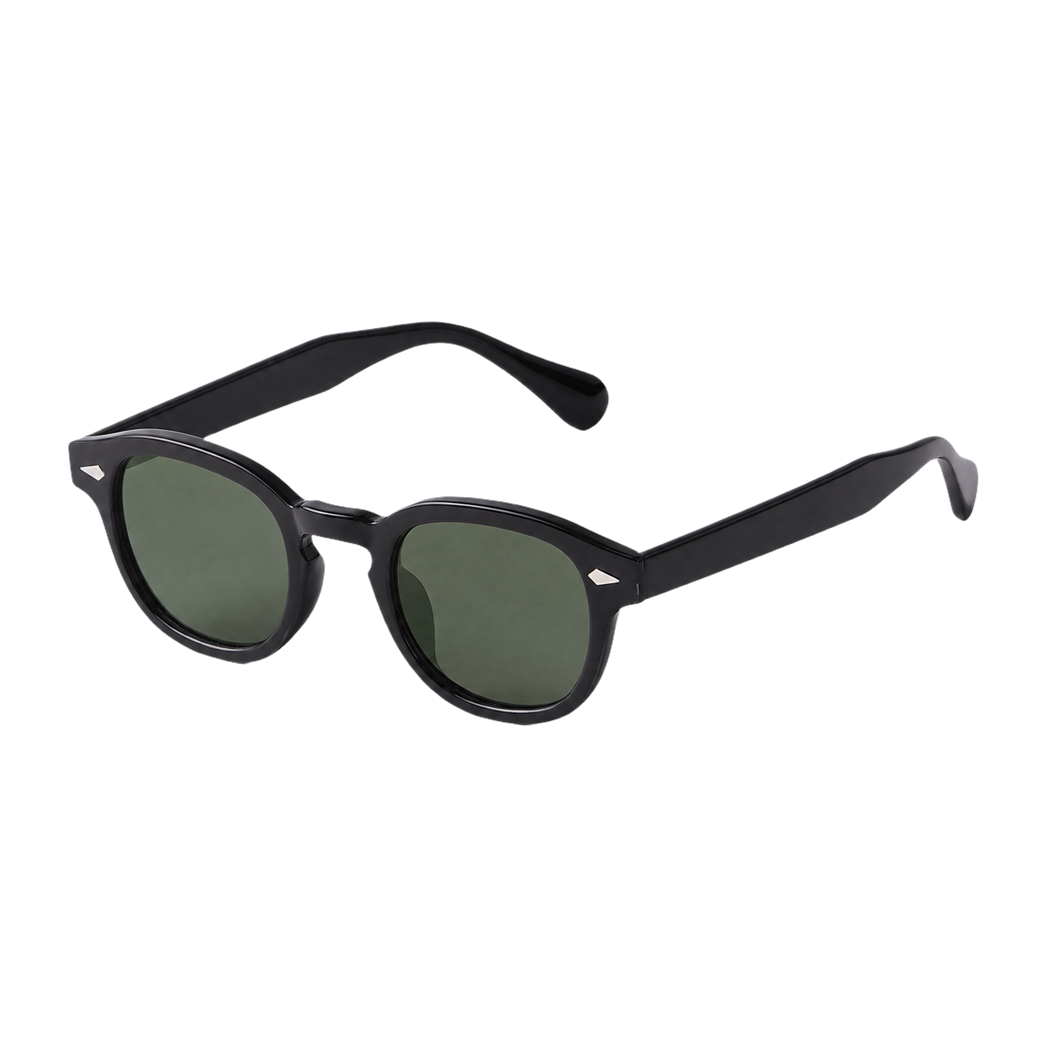 MV Ashford — Round Acetate Sunglasses Black