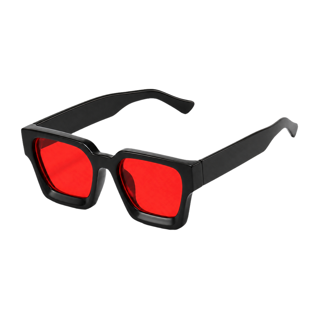 MV Kingsley — Square Acetate Sunglasses Black Red