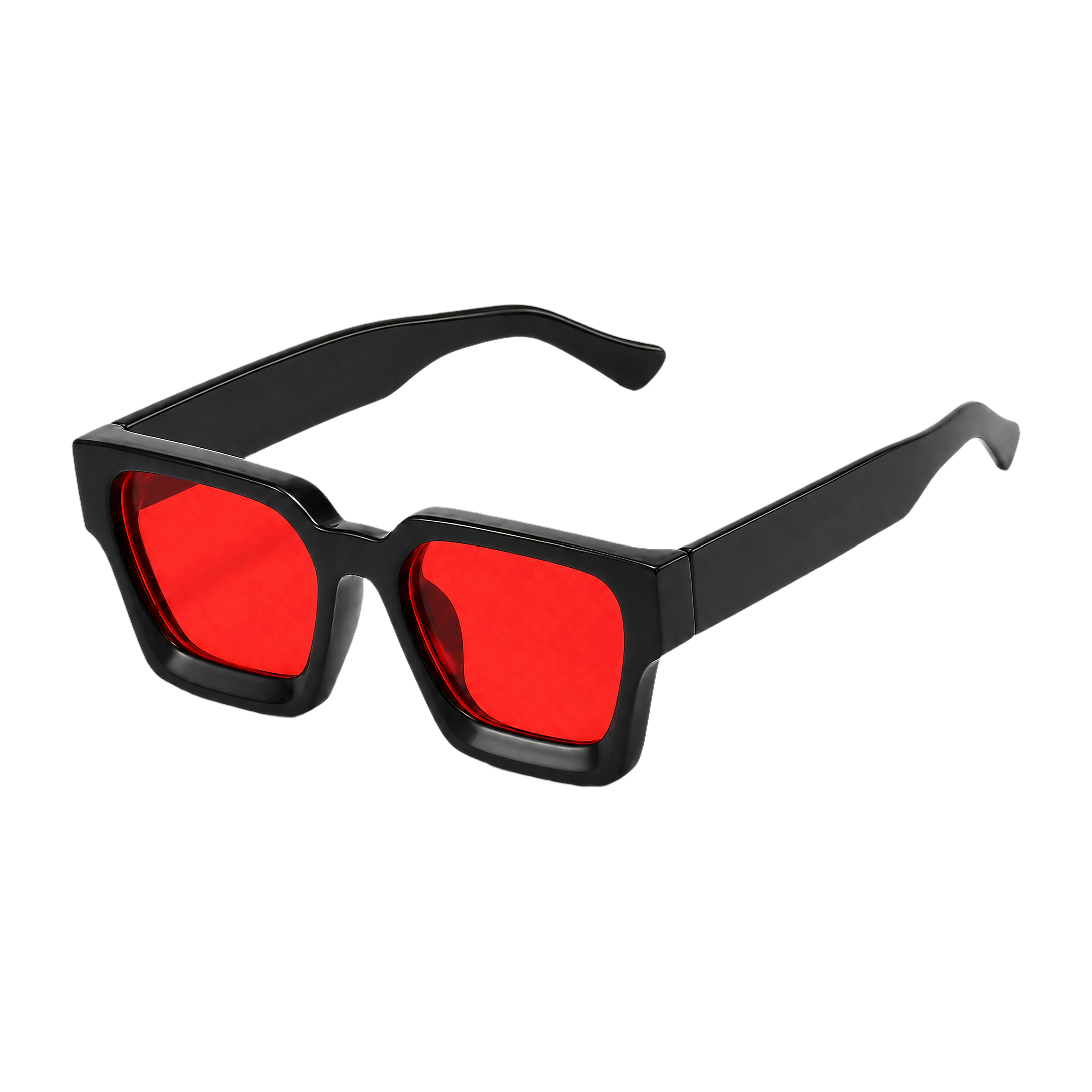 MV Kingsley — Square Acetate Sunglasses Black Red