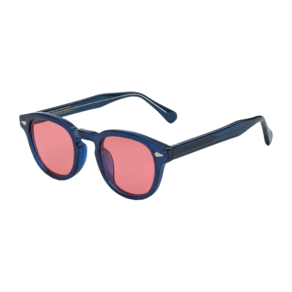 MV Ellery — Round Acetate Sunglasses Blue Purple
