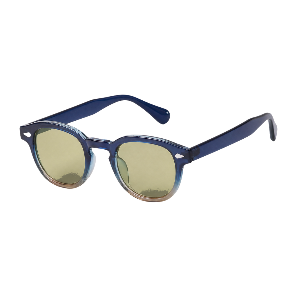 MV Ashford — Round Acetate Sunglasses Green Blue