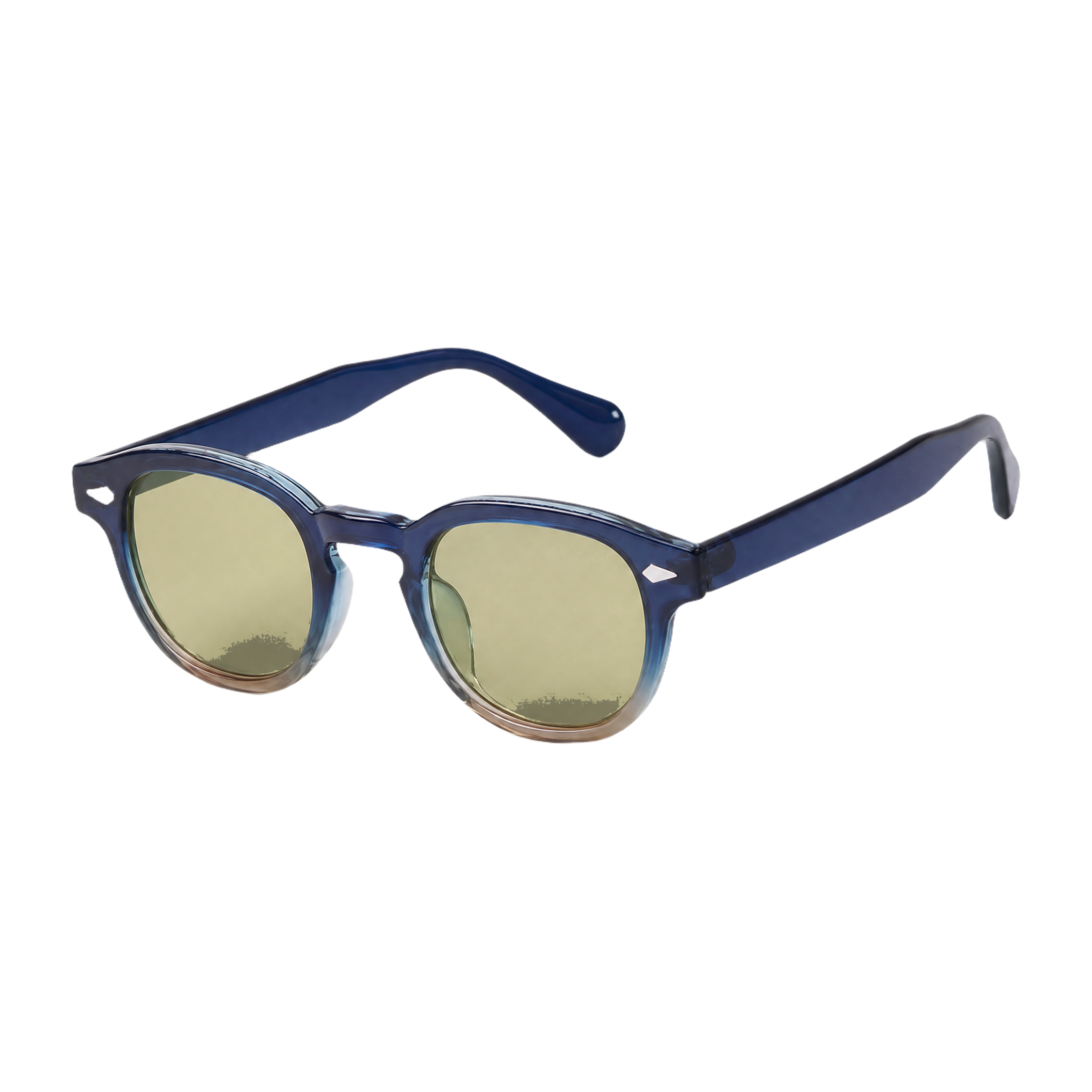 MV Ashford — Round Acetate Sunglasses Green Blue