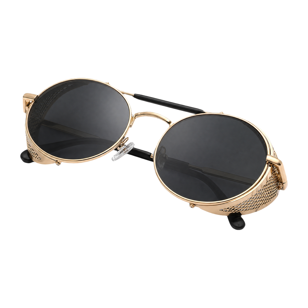 MV Vantage — Round Steampunk Sunglasses folded