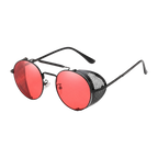 MV Vantage — Round Steampunk Sunglasses 6-Black-Red