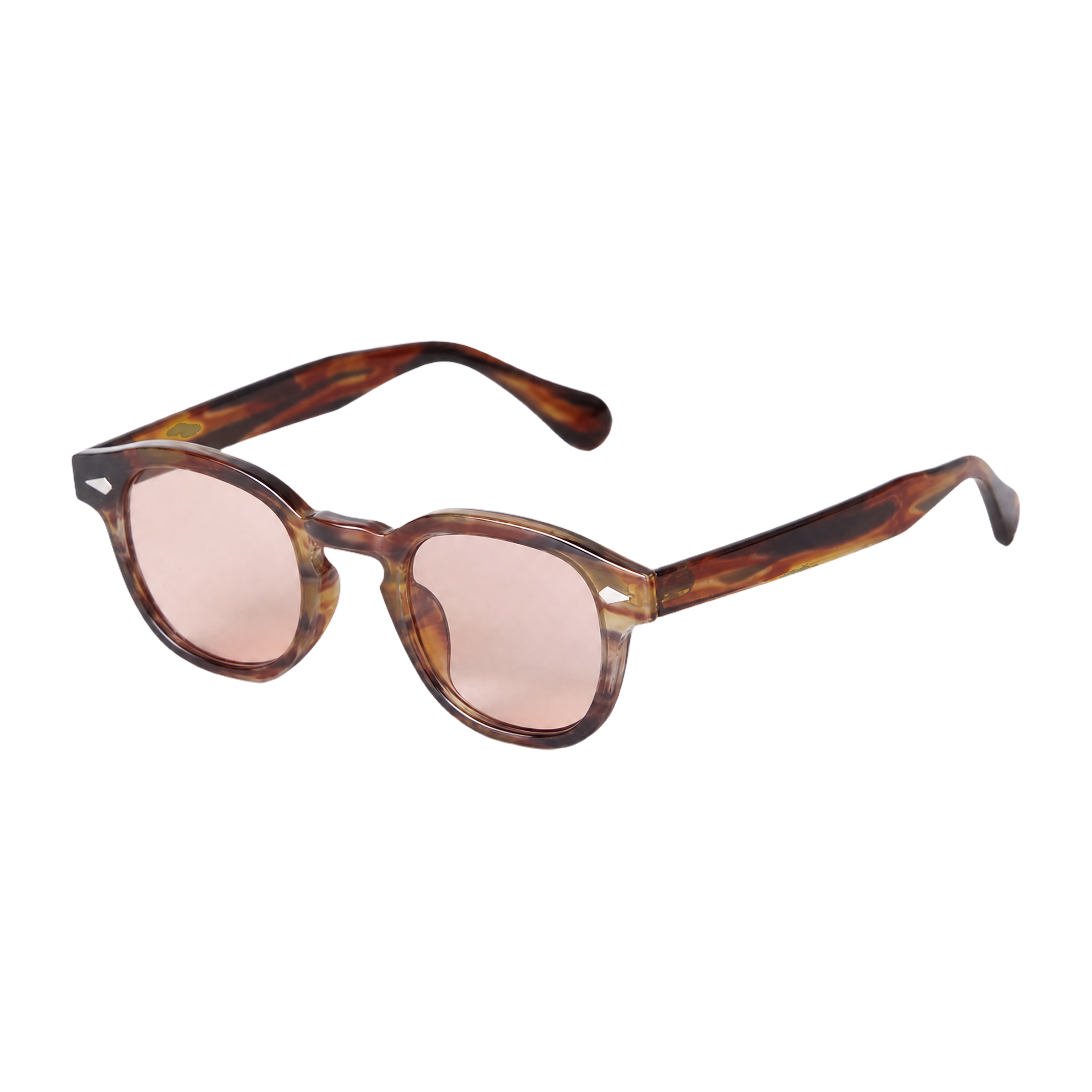 MV Ashford — Round Acetate Sunglasses Cream Orange