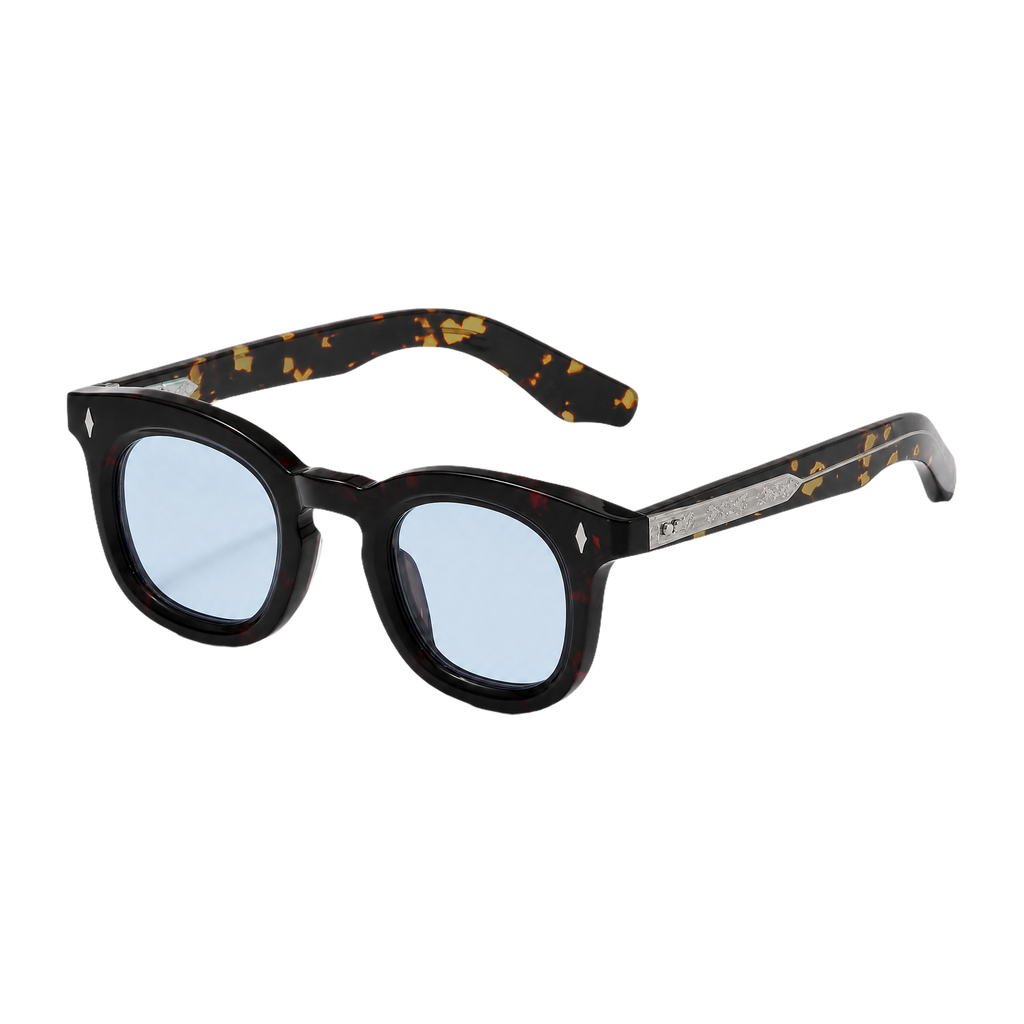 MV Lennox — Round Acetate Sunglasses Tortoise Blue