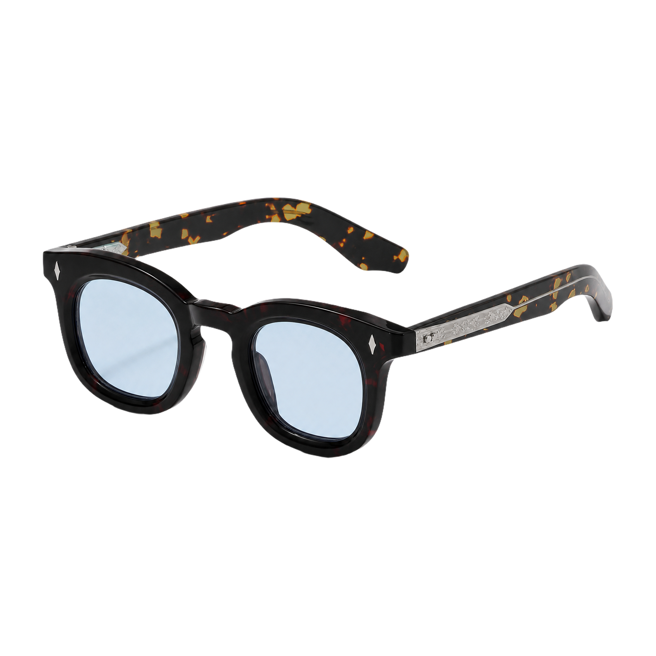 MV Lennox — Round Acetate Sunglasses Tortoise Blue