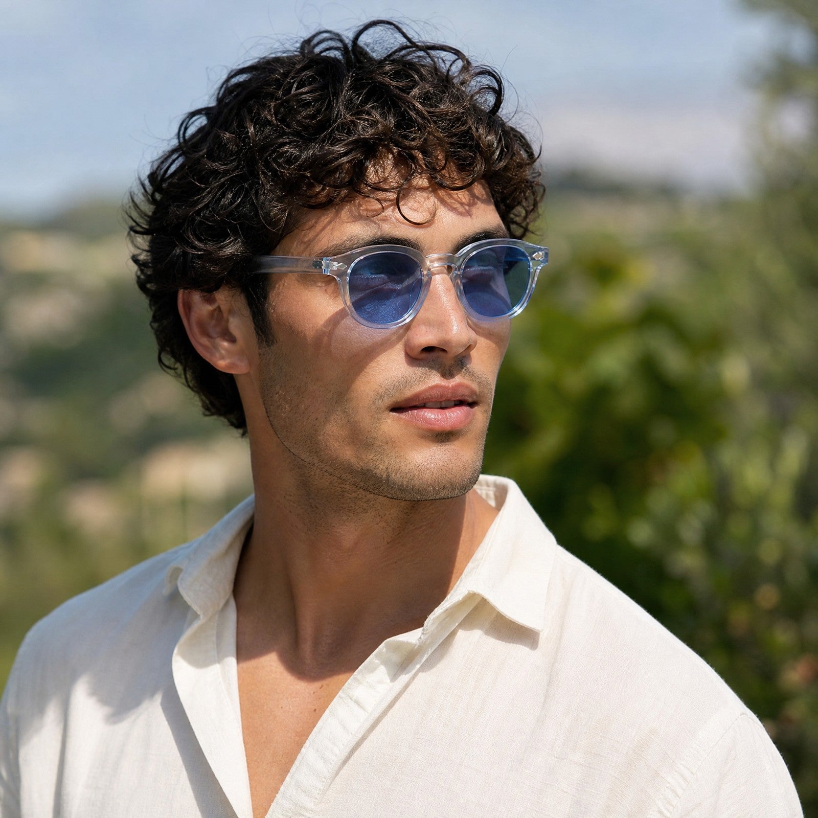 MV Merrick — Round Acetate Sunglasses wearing