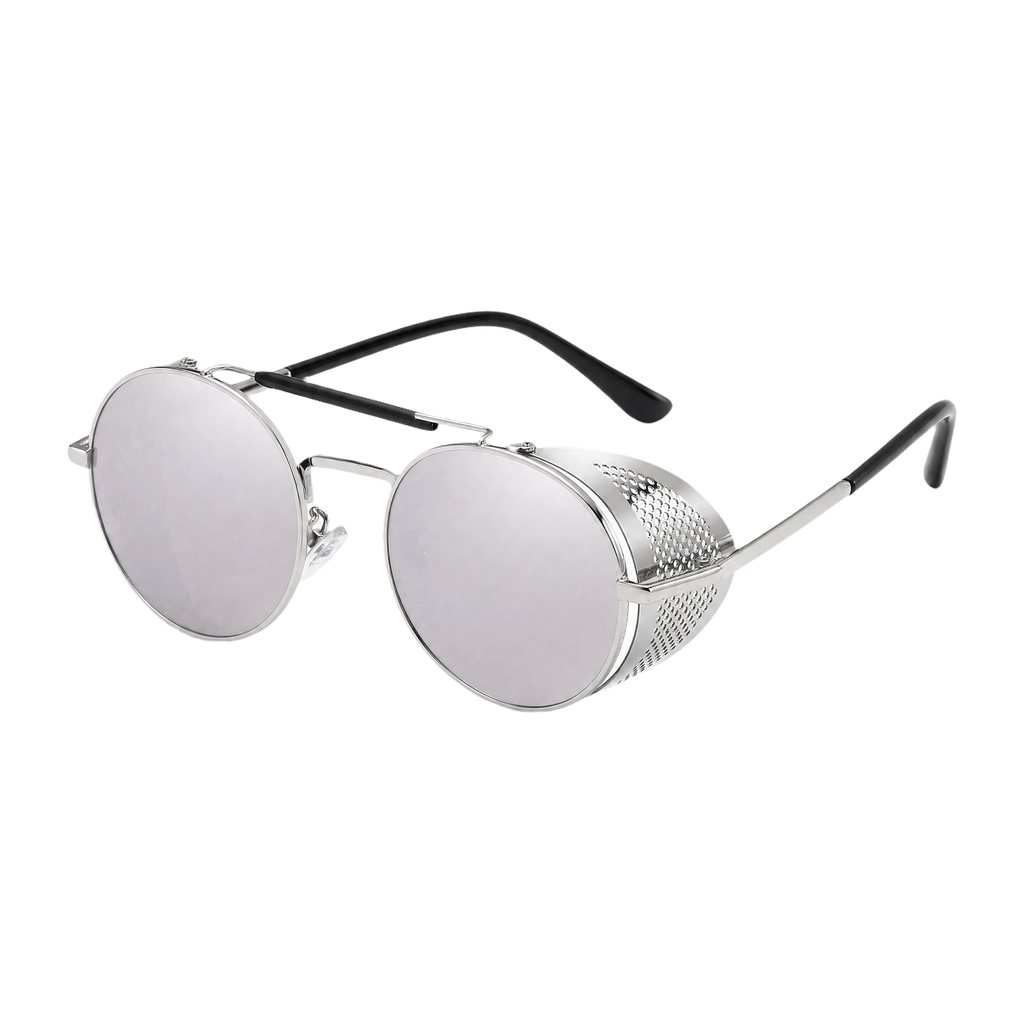 MV Vantage — Round Steampunk Sunglasses 8-Silver-Silver