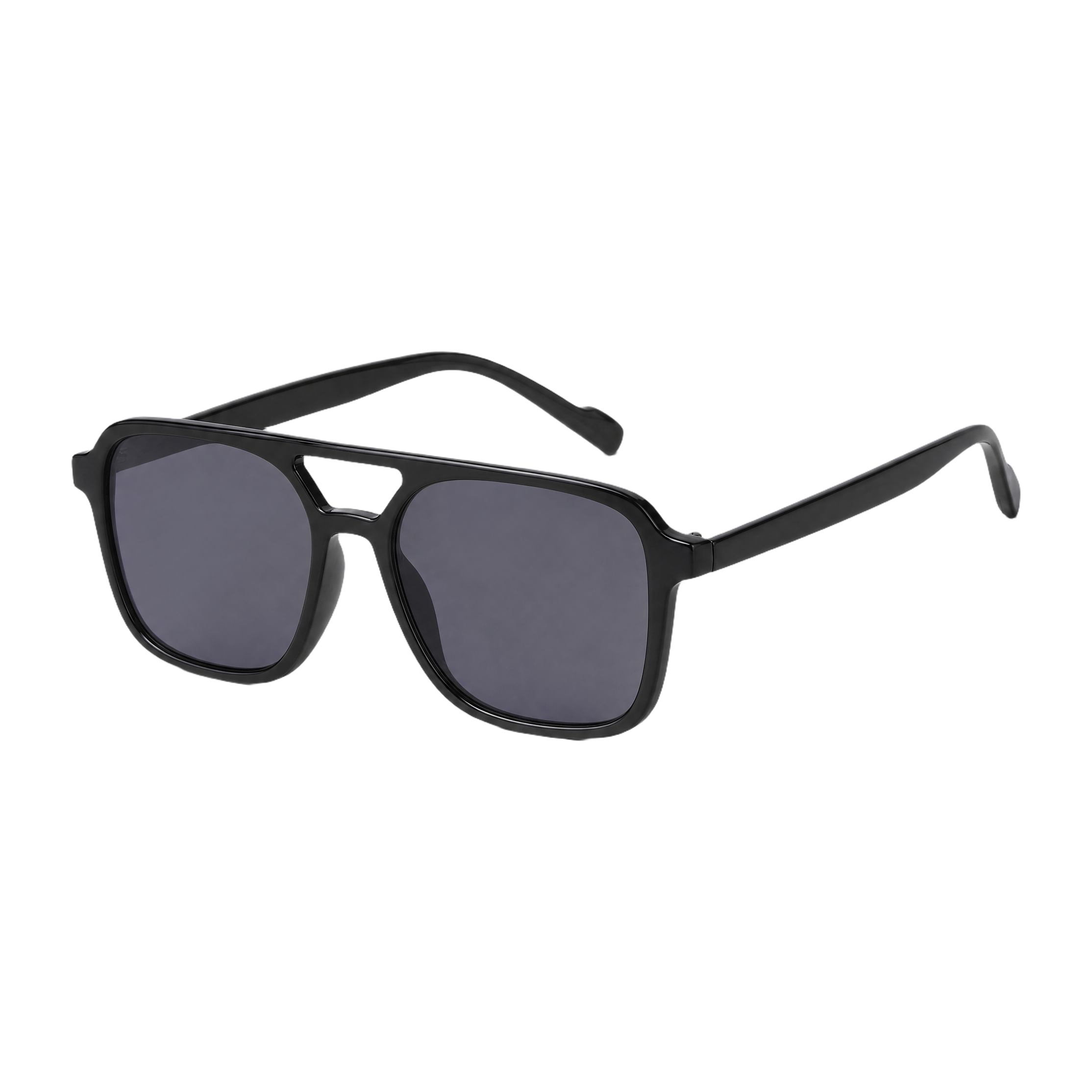 MV Sterling — Double-Bridge Pilot Sunglasses Black