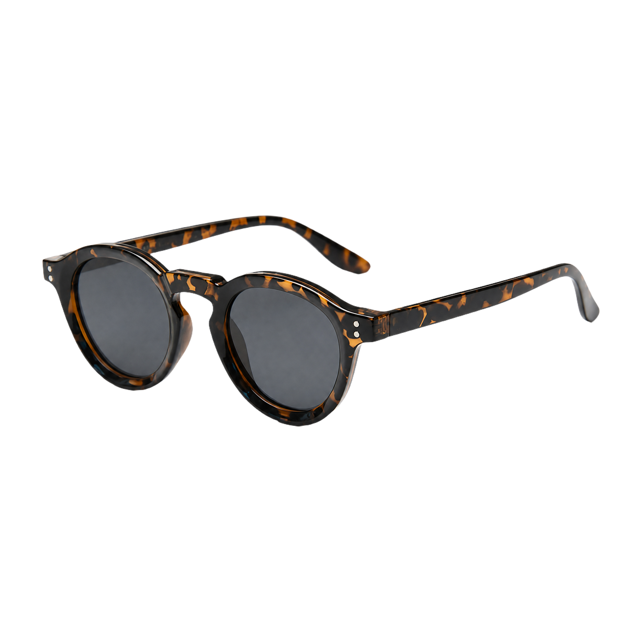 MV Cassius — Round Acetate Sunglasses Black Orange 3