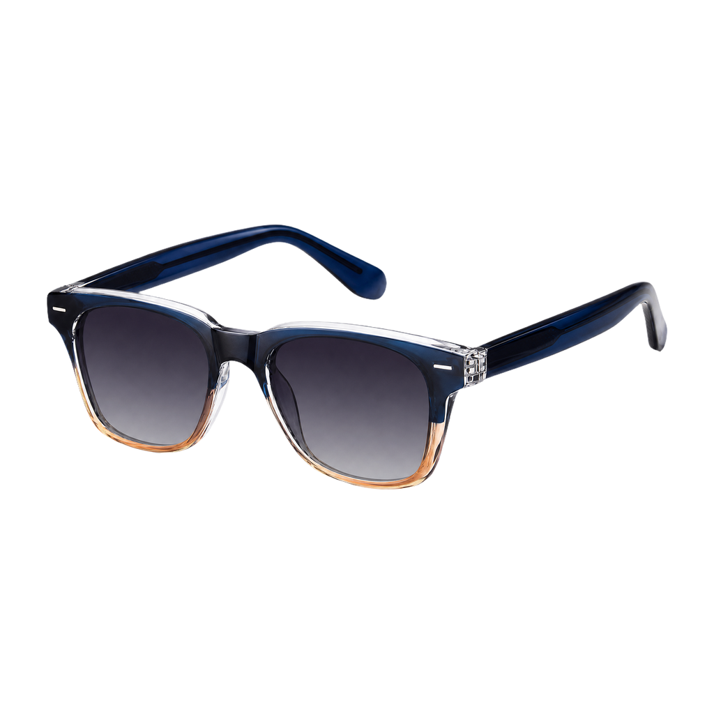 MV Calloway — Square Acetate Sunglasses Blue Orange Grey