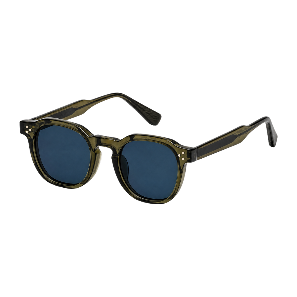 MV Beckett — Round Acetate Sunglasses Black Teal