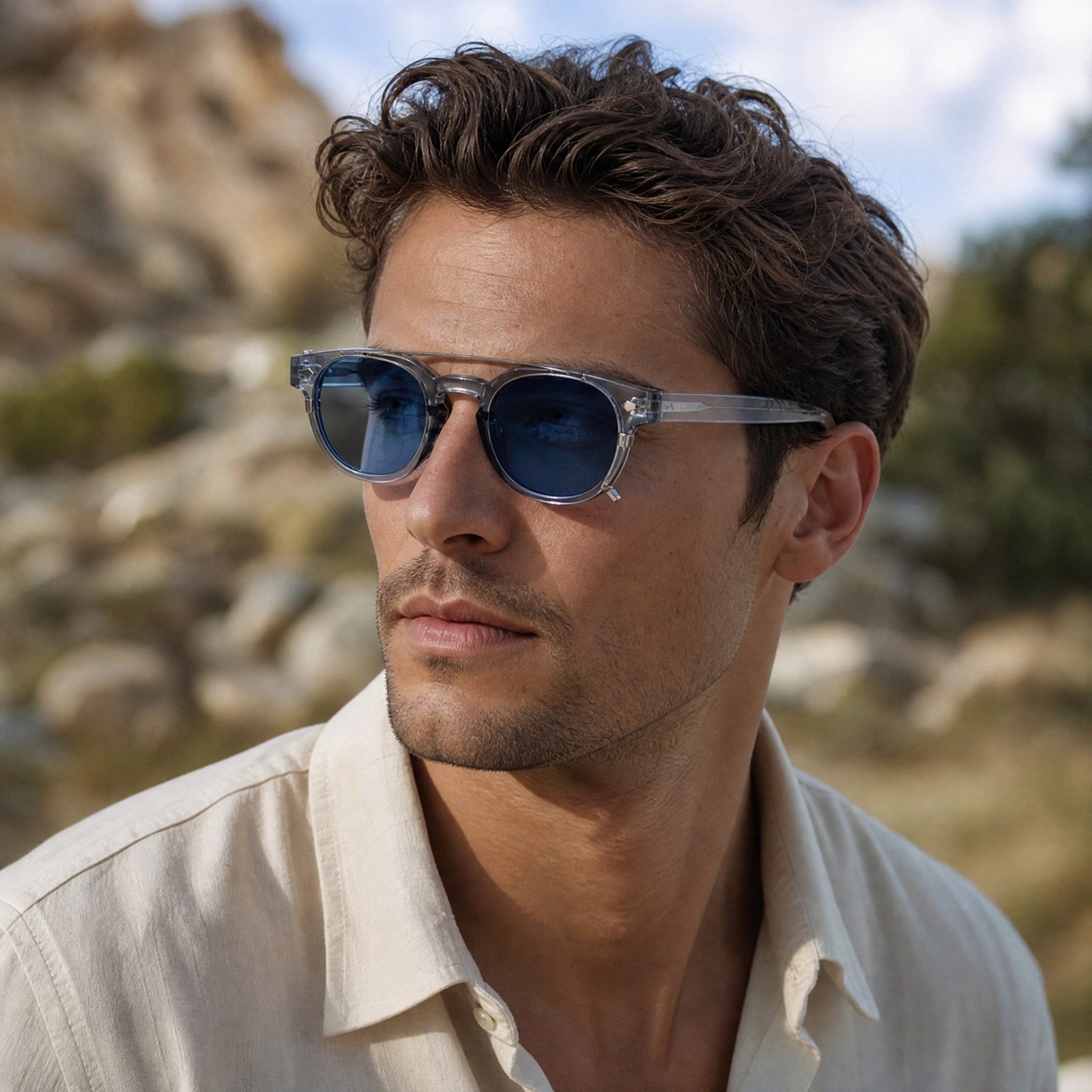 MV Hensley — Round Acetate Sunglasses wearing