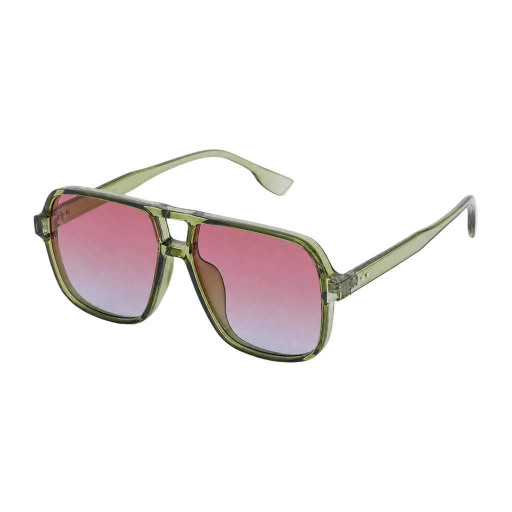 MV Retro — Oversized Square Sunglasses Green pink gradient