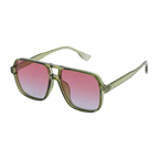 MV Retro — Oversized Square Sunglasses Green pink gradient