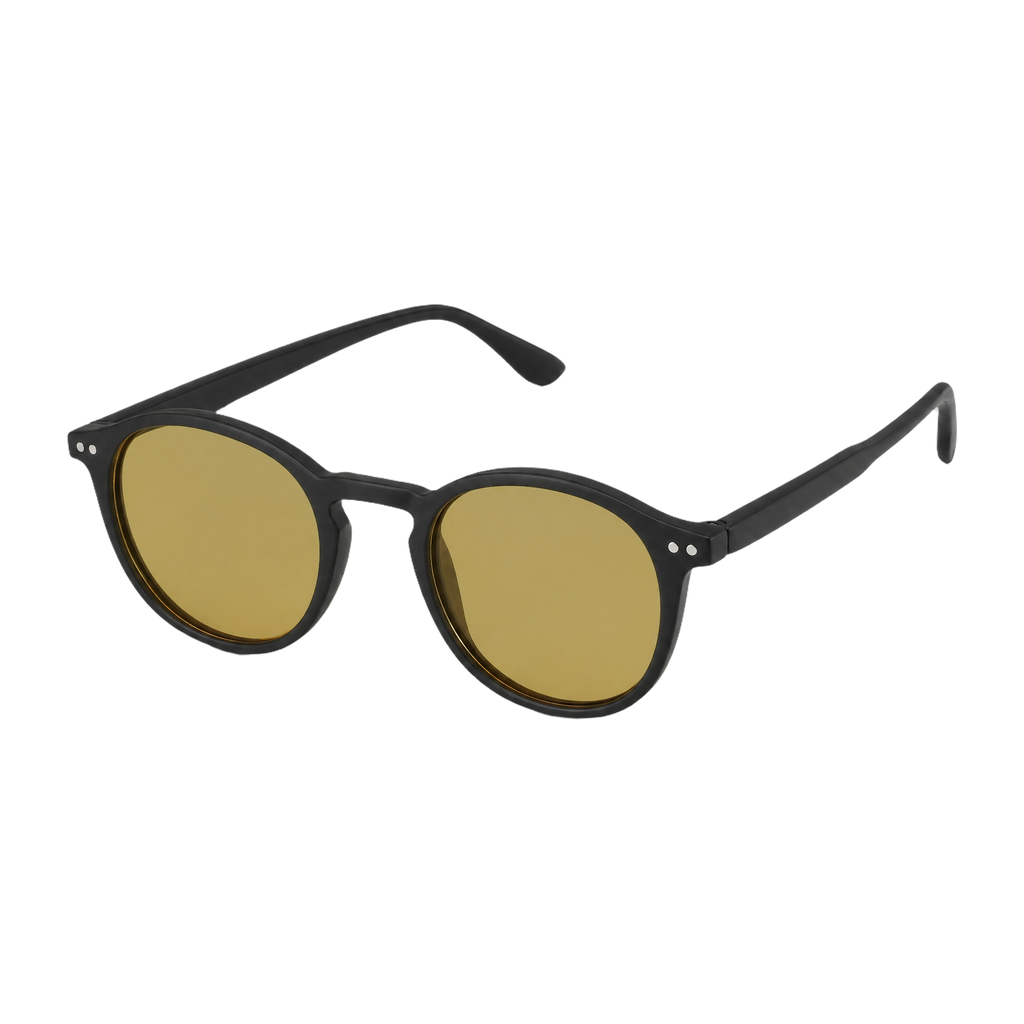 MV Weston — Round Acetate Sunglasses 13s C5 Yellow Lens