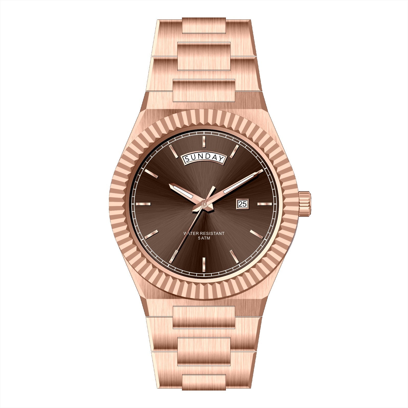 AURIXA BR – Men’s Rose Gold Chocolate Brown Dial Elegant Fashion Watch