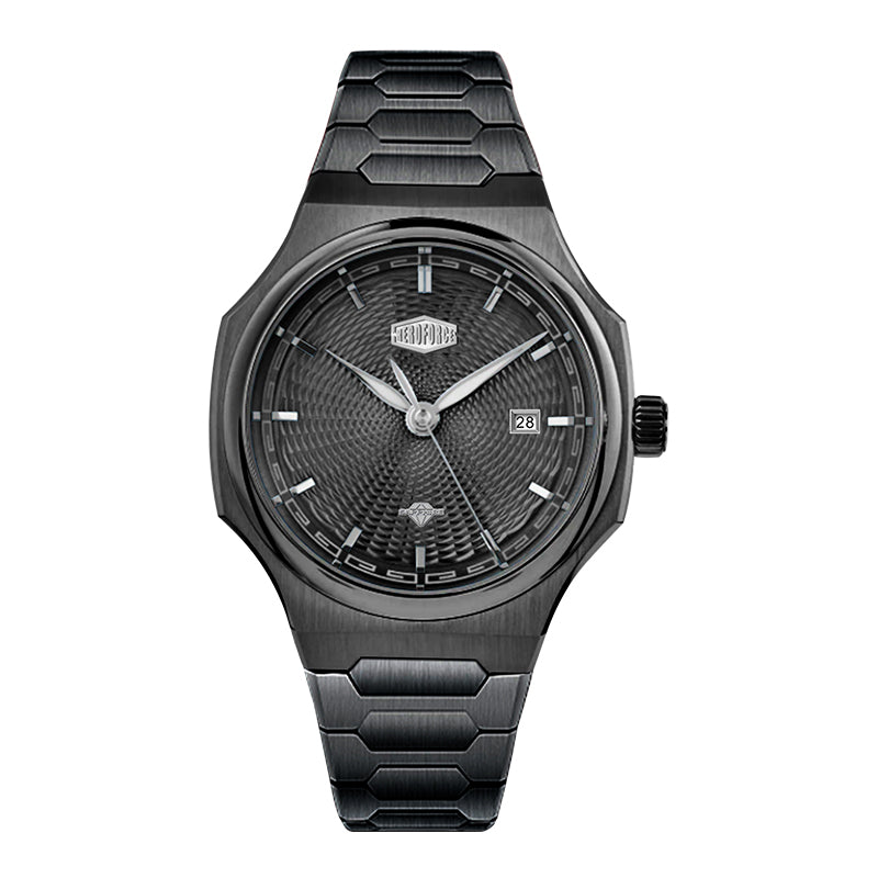 HeroForce 5006 - Sunburst Ripple – Luxury Watch with Radial Textured Dial Martino Valenti