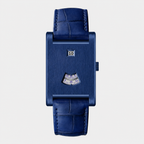 HeroForce 5035P – Jump-Hour Rectangle Watch with Embossed Leather Strap Martino Valenti
