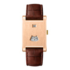 HeroForce 5035P – Jump-Hour Rectangle Watch with Embossed Leather Strap Martino Valenti