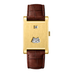 HeroForce 5035P – Jump-Hour Rectangle Watch with Embossed Leather Strap Martino Valenti