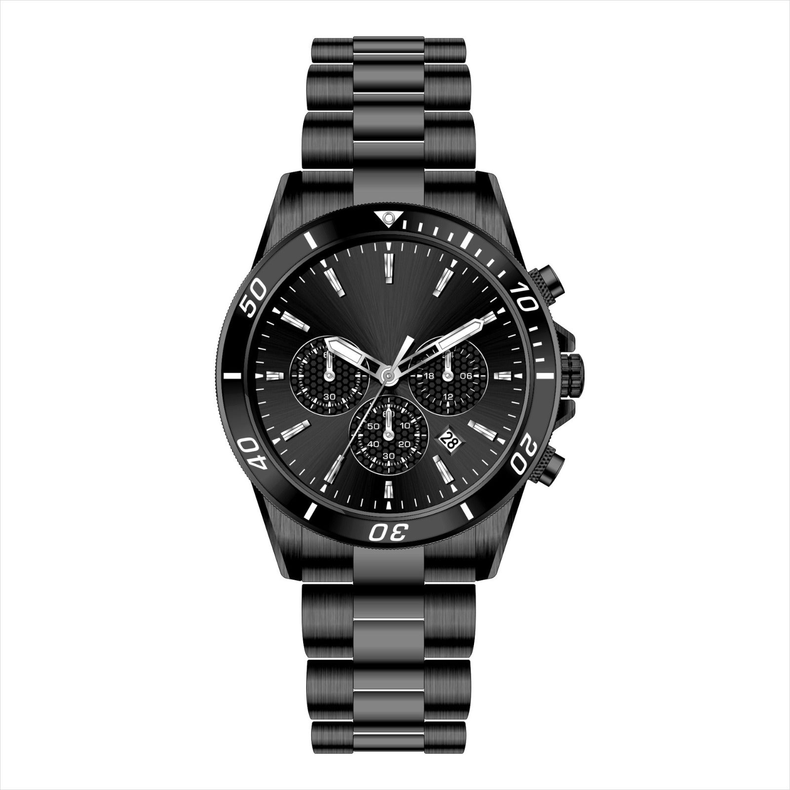 MERXON SB – Men’s Stealth Obsidian Black Dial Chronograph Steel Watch