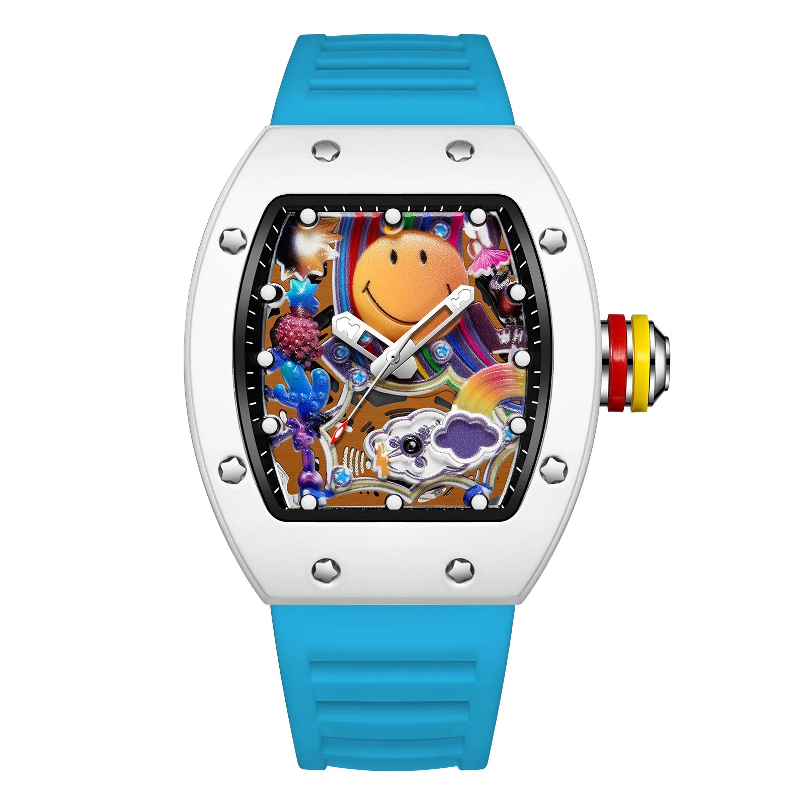 New Miller Smiley Bucket-Shaped Men's Fashion Watch Luminous Waterproof Hollow Quartz Watch Martino Valenti