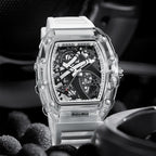 UTHAI BK145 Fashionable Man Watch, Transparent Hollow Wine Barrel Shaped Quartz Watch, Waterproof Clock Gift Watches for Man Martino Valenti