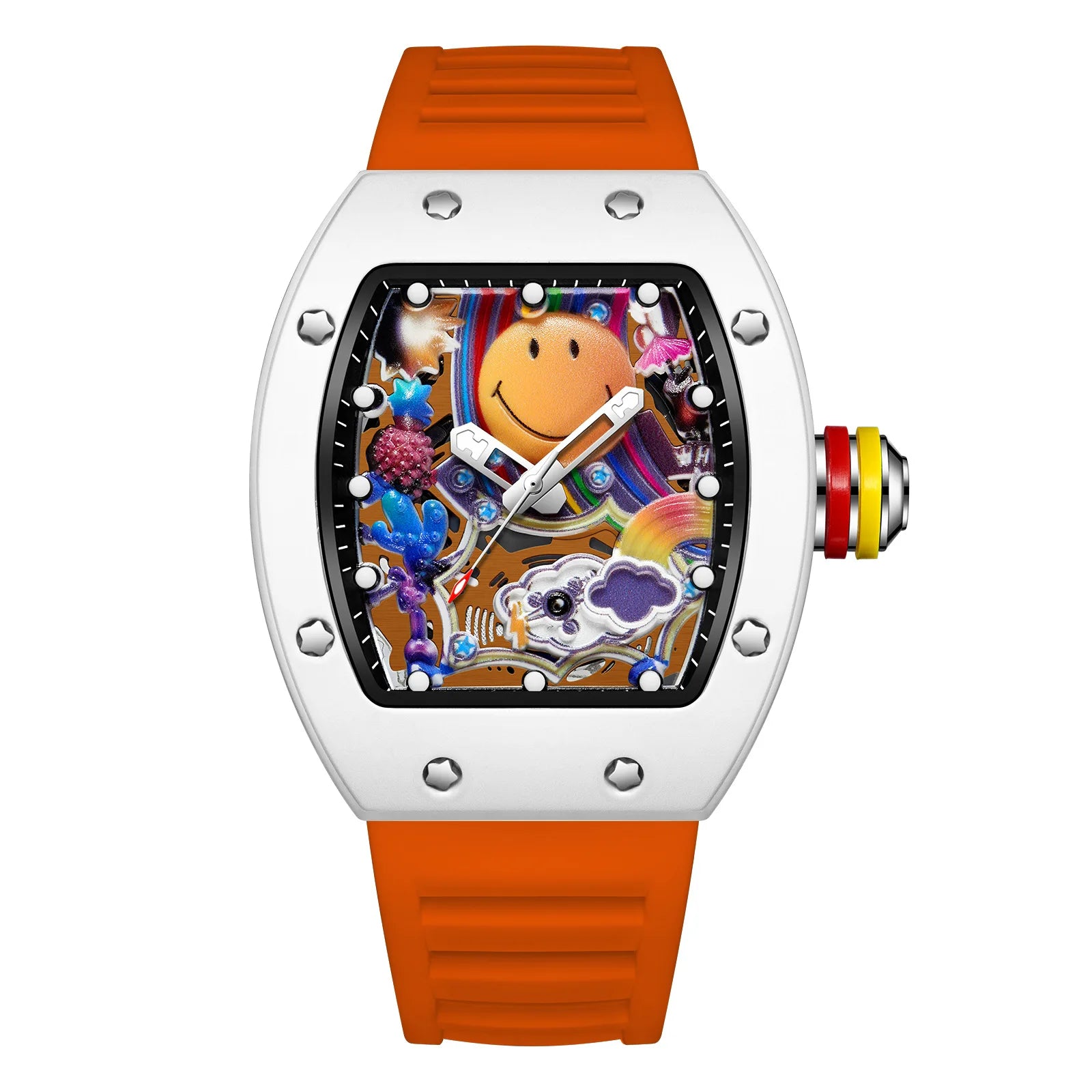 New Miller Smiley Bucket-Shaped Men's Fashion Watch Luminous Waterproof Hollow Quartz Watch Martino Valenti