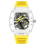 UTHAI BK145 Fashionable Man Watch, Transparent Hollow Wine Barrel Shaped Quartz Watch, Waterproof Clock Gift Watches for Man Martino Valenti