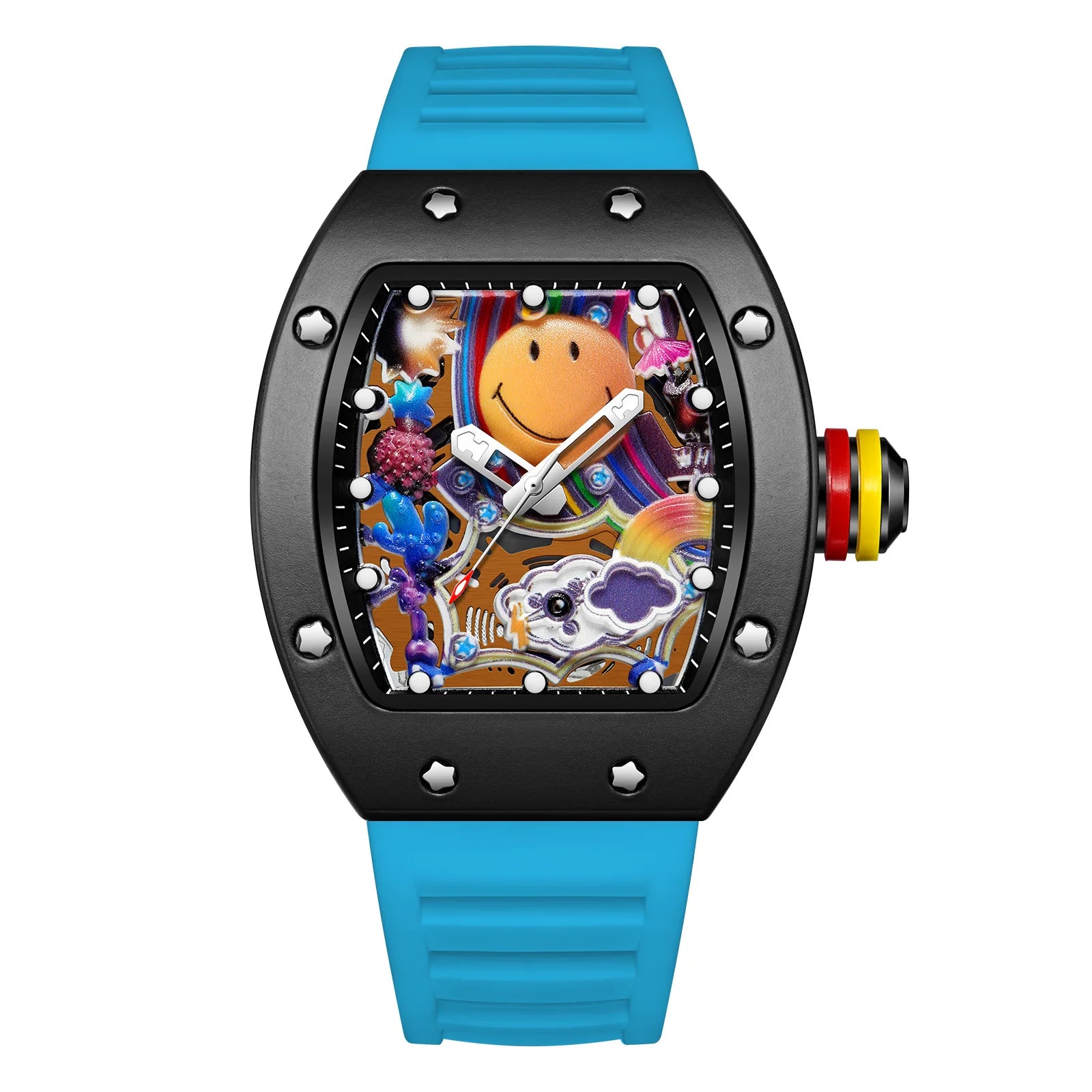 New Miller Smiley Bucket-Shaped Men's Fashion Watch Luminous Waterproof Hollow Quartz Watch Martino Valenti
