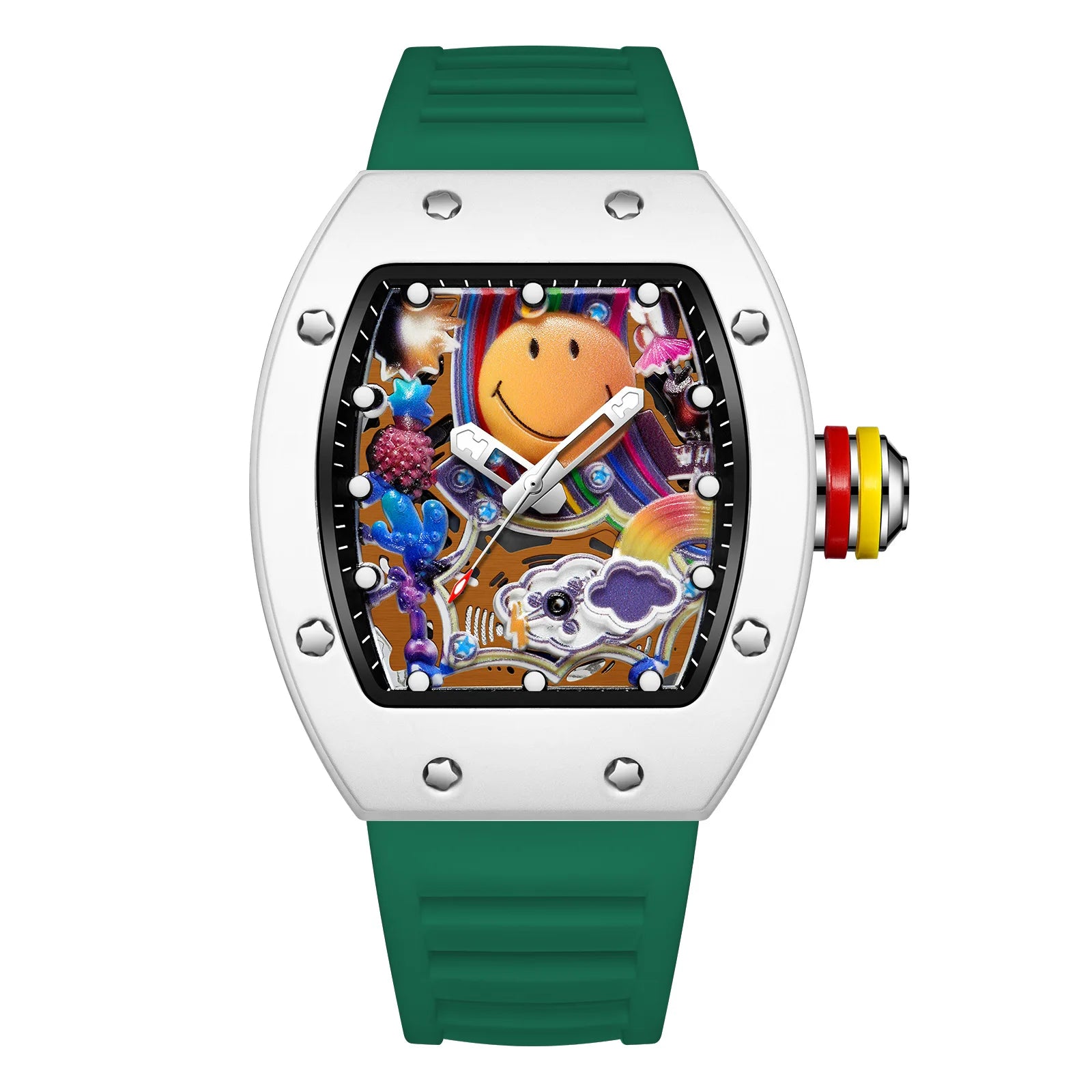 New Miller Smiley Bucket-Shaped Men's Fashion Watch Luminous Waterproof Hollow Quartz Watch Martino Valenti