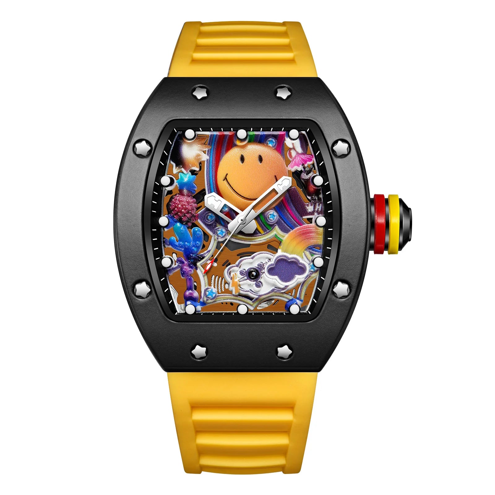 New Miller Smiley Bucket-Shaped Men's Fashion Watch Luminous Waterproof Hollow Quartz Watch Martino Valenti