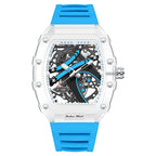 UTHAI BK145 Fashionable Man Watch, Transparent Hollow Wine Barrel Shaped Quartz Watch, Waterproof Clock Gift Watches for Man Martino Valenti