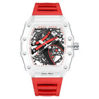 UTHAI BK145 Fashionable Man Watch, Transparent Hollow Wine Barrel Shaped Quartz Watch, Waterproof Clock Gift Watches for Man Martino Valenti